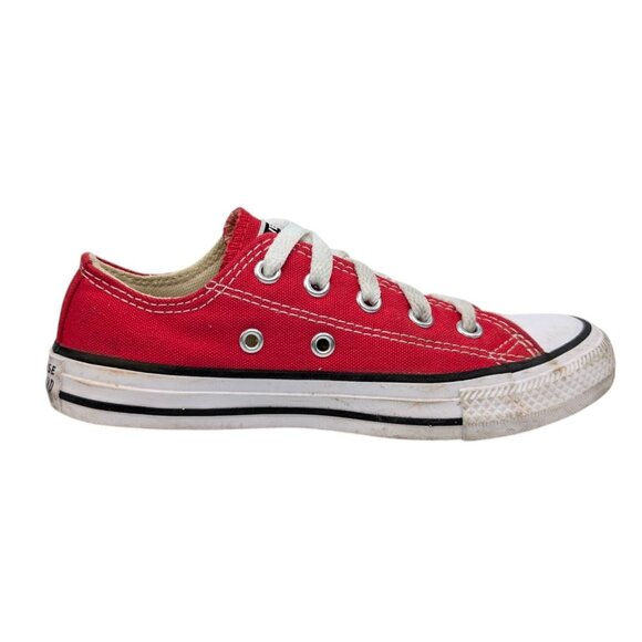 Converse All Star Ox Shoes Kids Red Canvas Low Top Lace Up Sneaker 3J236 Sz 12.5 - Picture 1 of 11